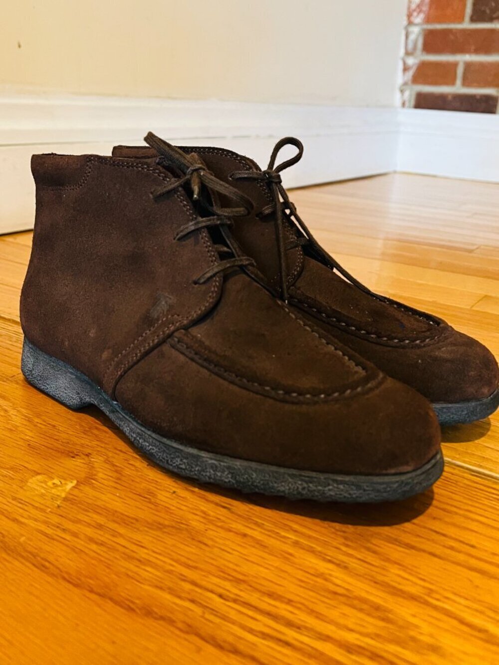 TOD'S Suede Brown Lace Up Ankle Boots Shoes Women's Size 39 / US 8.5 -9